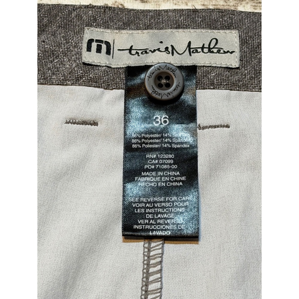TravisMathew Mens Gray Heather Stretch Golf Shorts Size 36 71085-00 - Picture 3 of 7